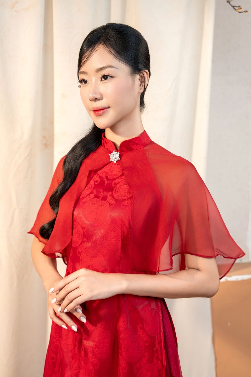ÁO DÀI VOAN ĐÍNH ĐÁ - Image 4