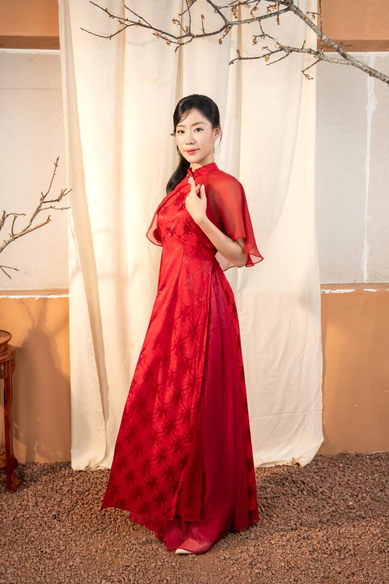 ÁO DÀI VOAN ĐÍNH ĐÁ - Image 3