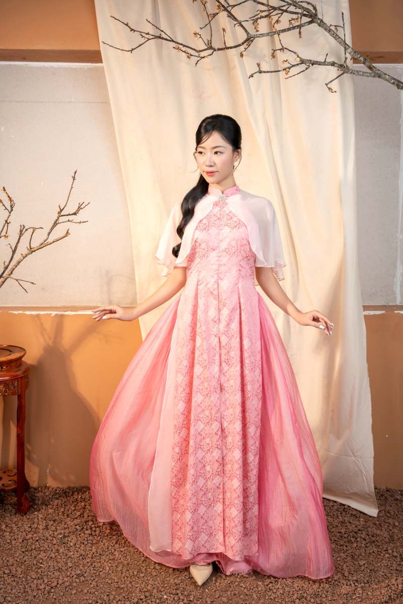 ÁO DÀI VOAN ĐÍNH ĐÁ - Image 5