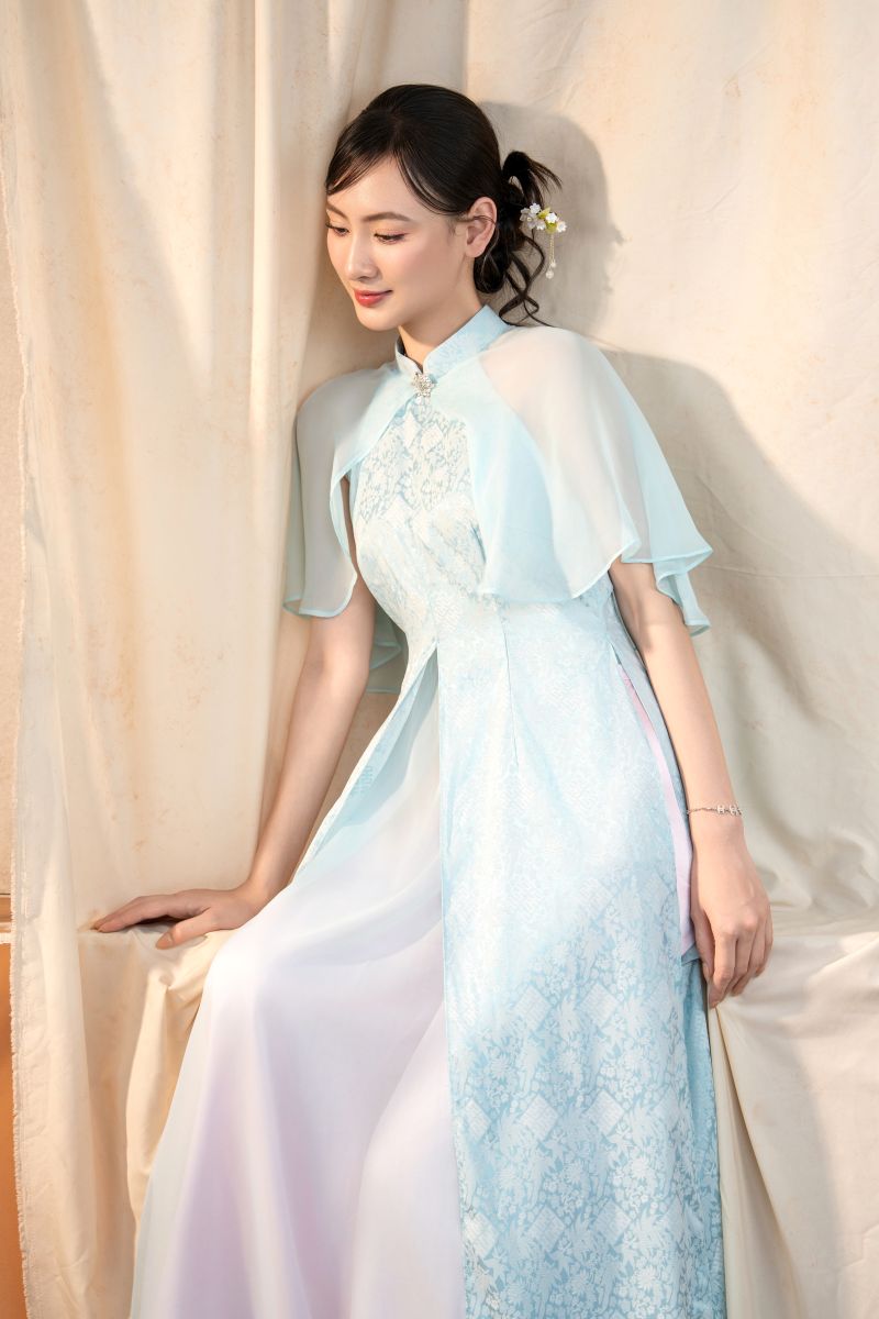 ÁO DÀI VOAN ĐÍNH ĐÁ - Image 8