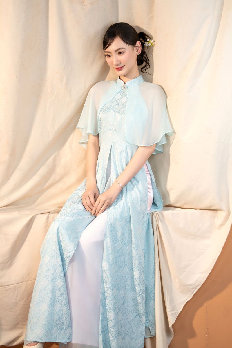ÁO DÀI VOAN ĐÍNH ĐÁ - Image 7
