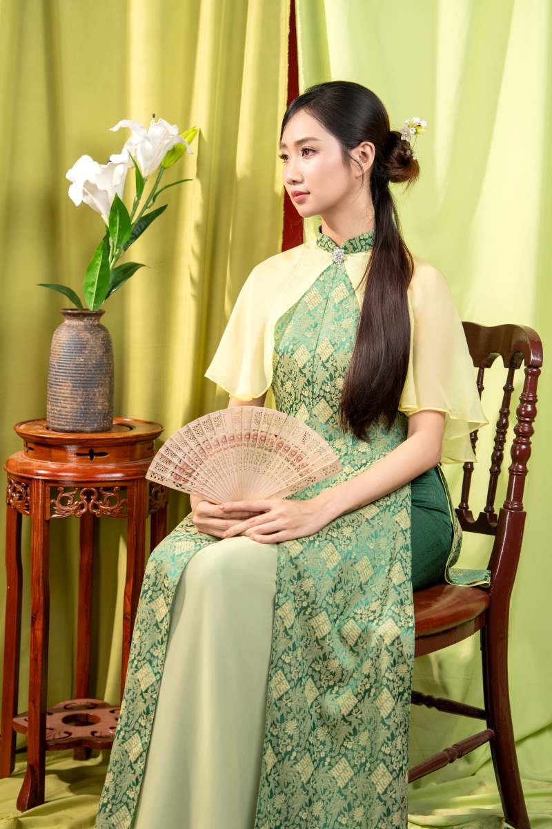 ÁO DÀI VOAN ĐÍNH ĐÁ - Image 11
