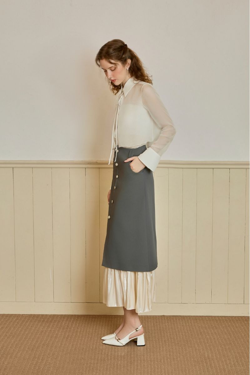 Chân váy phối Organza ánh kim - Image 5