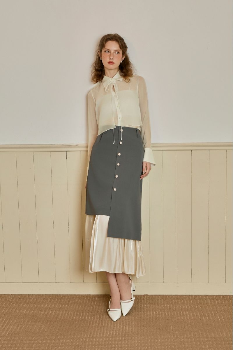 Chân váy phối Organza ánh kim - Image 4