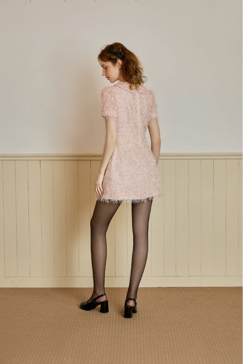 Đầm Tweed Lông Xù Mềm - Image 4